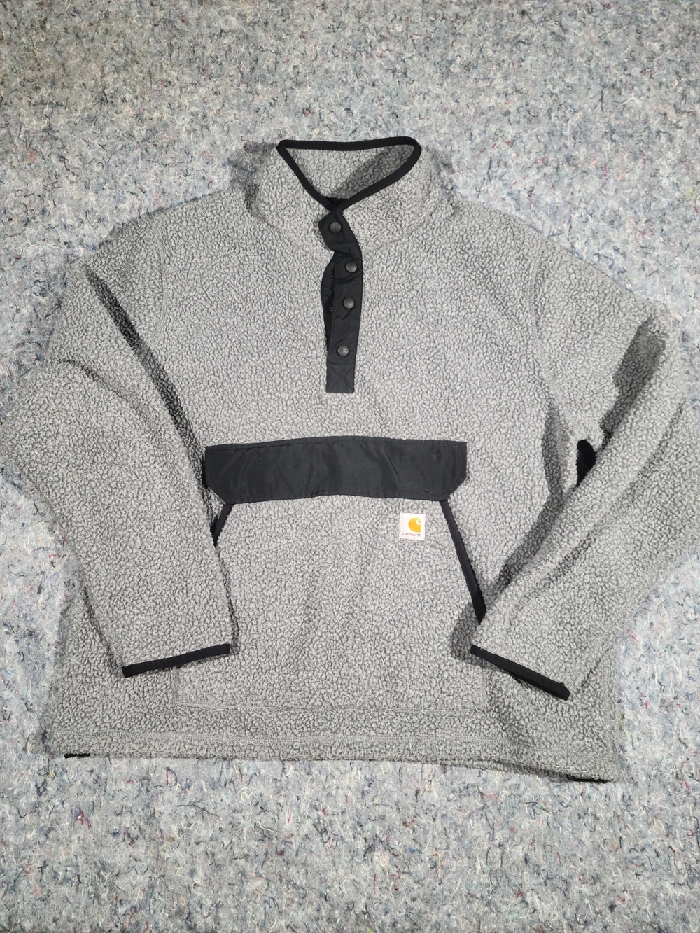 Carhartt Men's XL Gray Sherpa Fleece Snap Pullover Relaxed Fit - Picture 1 of 6